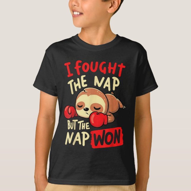 T-shirt Sloth I Fought The Nap But The Nap Won  (Devant)