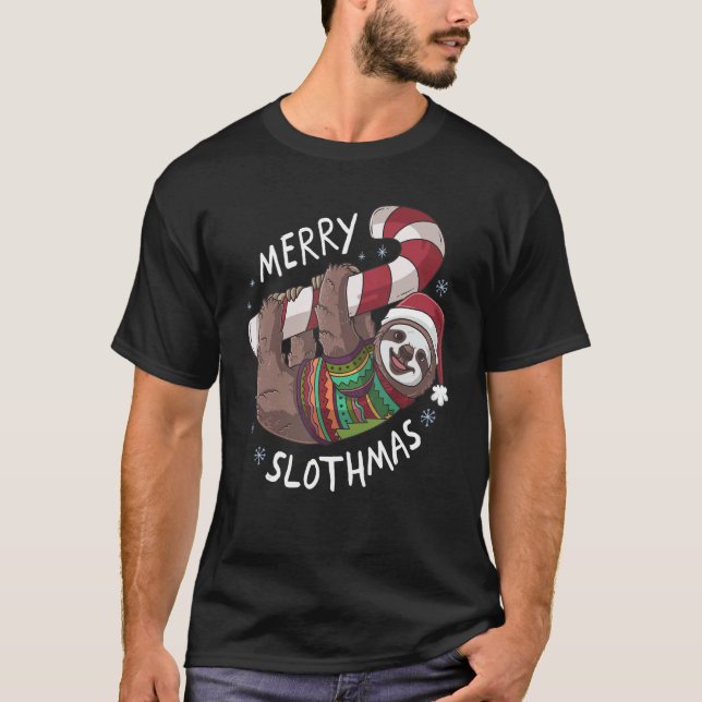 T-shirt Sloth Joyeux Slothmas Noël Stocker Stuffer Gi (Devant)