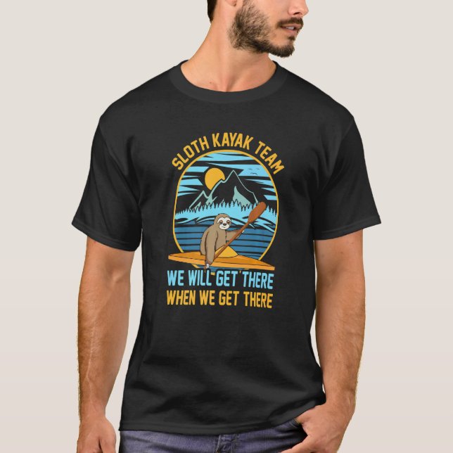 T-shirt Sloth Kayak Team Lazy Sloth Kayaking (Devant)