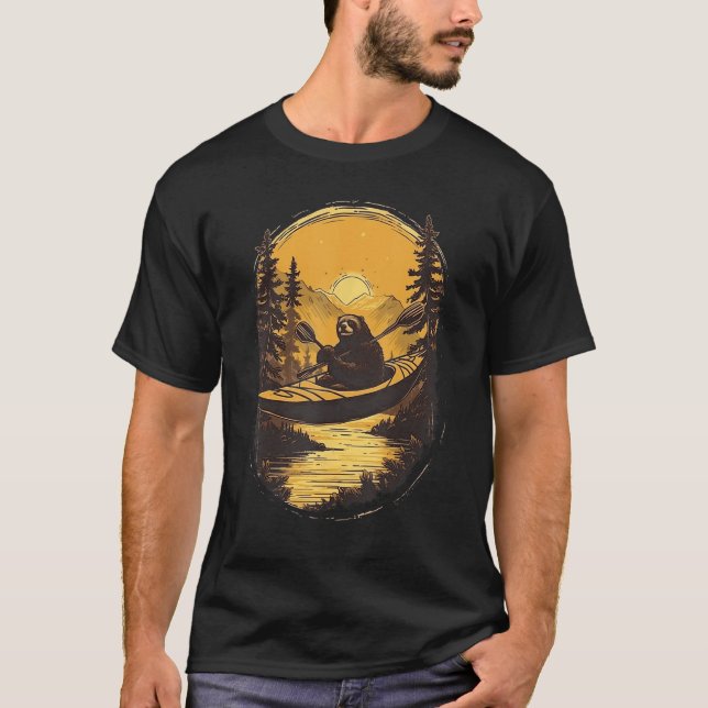 T-shirt Sloth Kayaking Sloth Kayak Team Graphisme Tee - sh (Devant)
