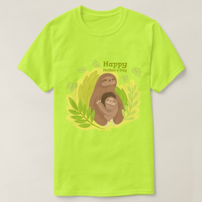 T-shirt Sloth Maman Et Baby (Design devant)
