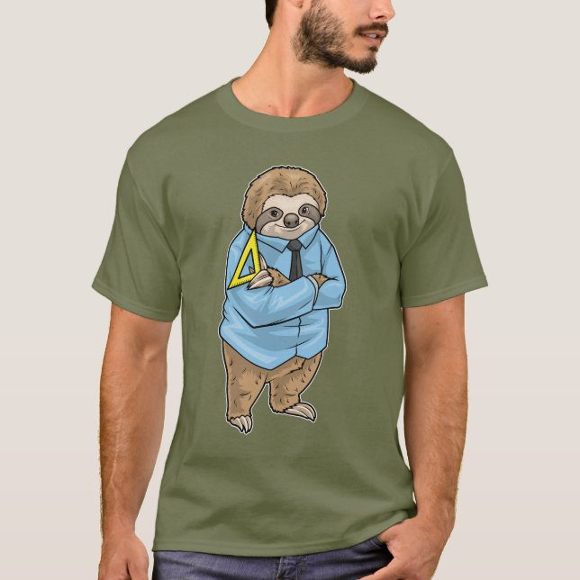 T-shirt Sloth Math enseignant ensemble carré (Devant)