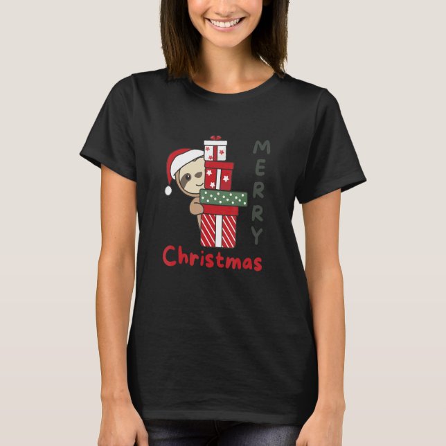 T-shirt Sloth Merry Christmas Winter Sloths Christmas (Devant)