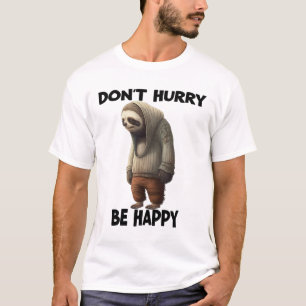 T-shirt Sloth Ne Dépêche Pas D'Être Heureux