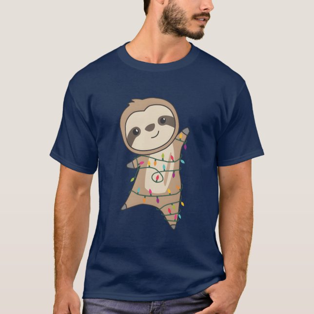 T-shirt Sloth Noël Animaux mignons Sloth vinta (Devant)