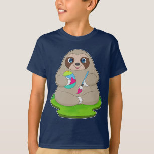T-shirt Sloth Pâques Peinture des oeufs de Pâques