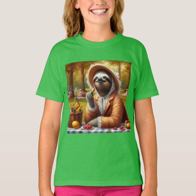T-shirt Sloth Picnic (Devant)