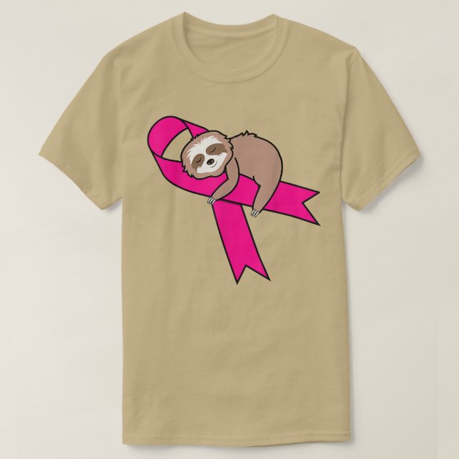 T-shirt Sloth Pink Ribbon Warrier mignon cancer du sein Aw (Design devant)