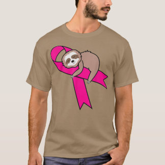 T-shirt Sloth Pink Ribbon Warrier mignon cancer du sein Aw