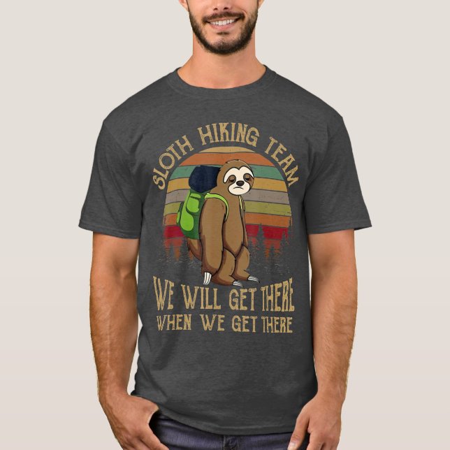 T-shirt Sloth Randonnée Team Funny Sloth Camping Lover Cad (Devant)