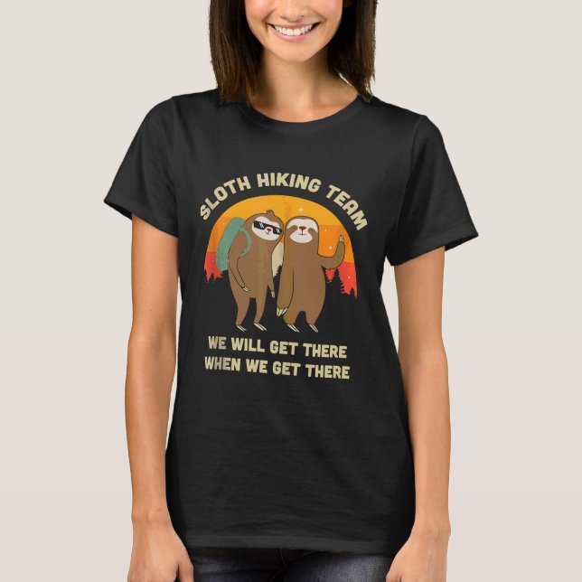 T-shirt Sloth Randonnée Team Funny Vintage 68 (Devant)