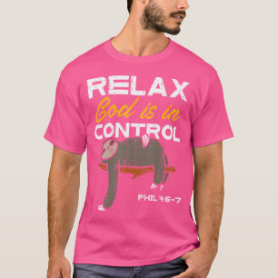 T-shirt Sloth Relax Dieu est en contrôle Jésus Christian M