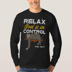 T-shirt Sloth Relax Dieu est en contrôle Jésus Christian M