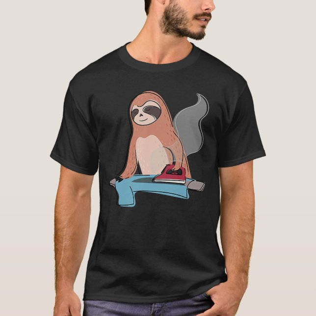 T-shirt Sloth Repassage Ménage Lazy mignonne Sloth (Devant)