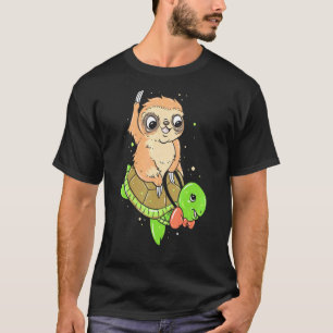 T-shirt Sloth Riding A Turtle Sloth Turtle Cute Sloth Cl
