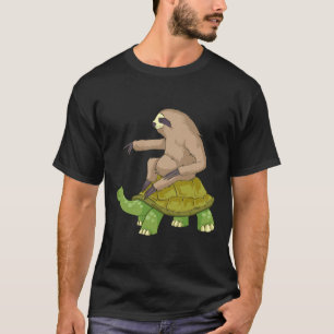 T-shirt Sloth Riding Une Tortue Drôle Sloth