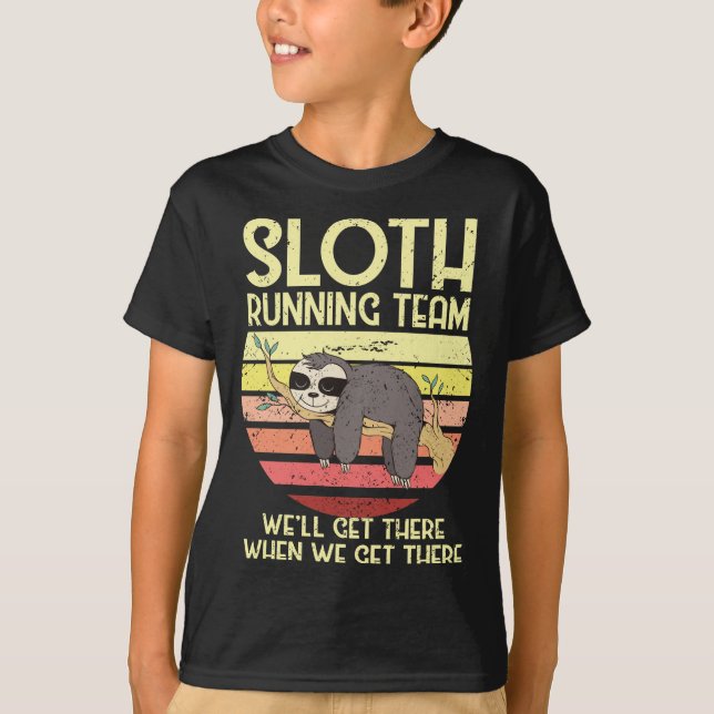 T-shirt Sloth Runner Team Runner Sloth Tired Lazy Runners (Devant)
