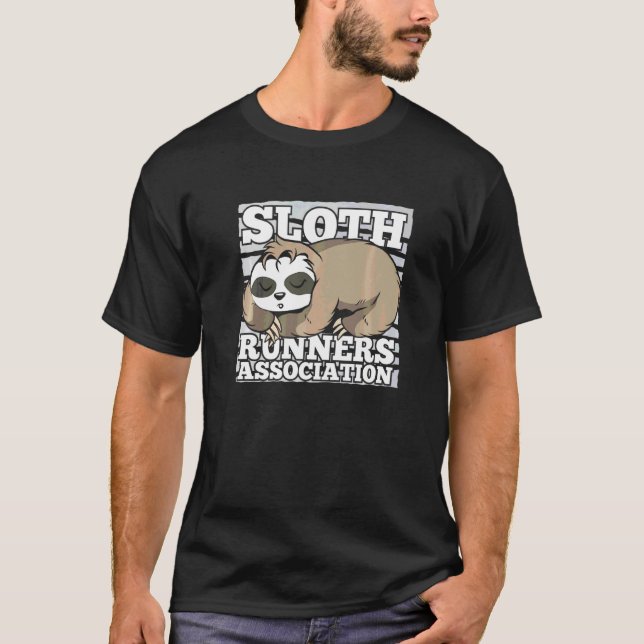 T-shirt Sloth Runners Association Sleeping Animal Sloth R (Devant)