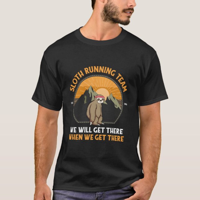 T-shirt Sloth Running Shirt Sloth Running Team (Devant)