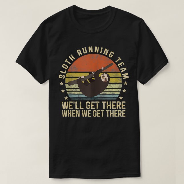 T-shirt Sloth Running Team Funny Lazy Sloth Lover Cadeaux  (Design devant)