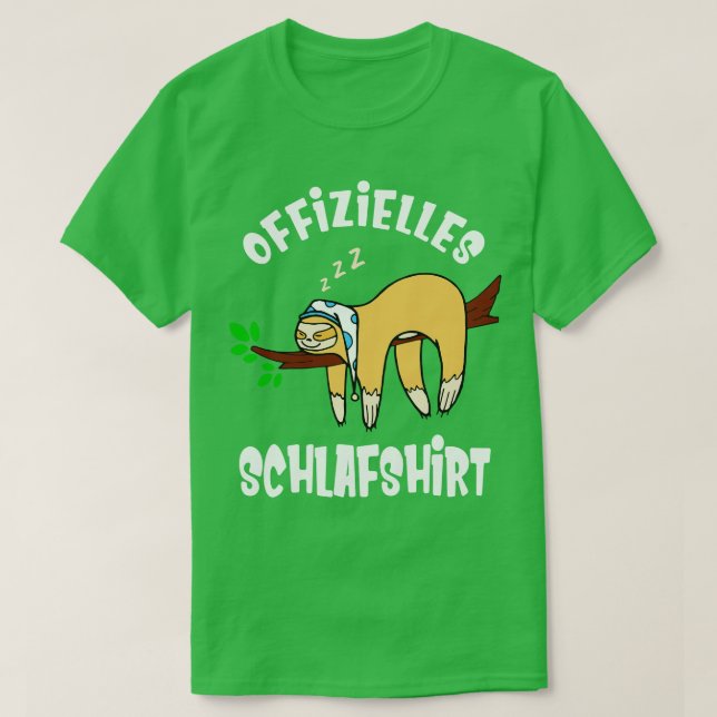 T-shirt Sloth Sleep Chemise Pyjamas Funny Late Riser (Design devant)