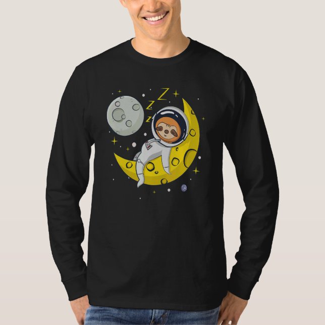 T-shirt Sloth Sleeping on The Moon  Cute Astronaut Sloth (Devant)