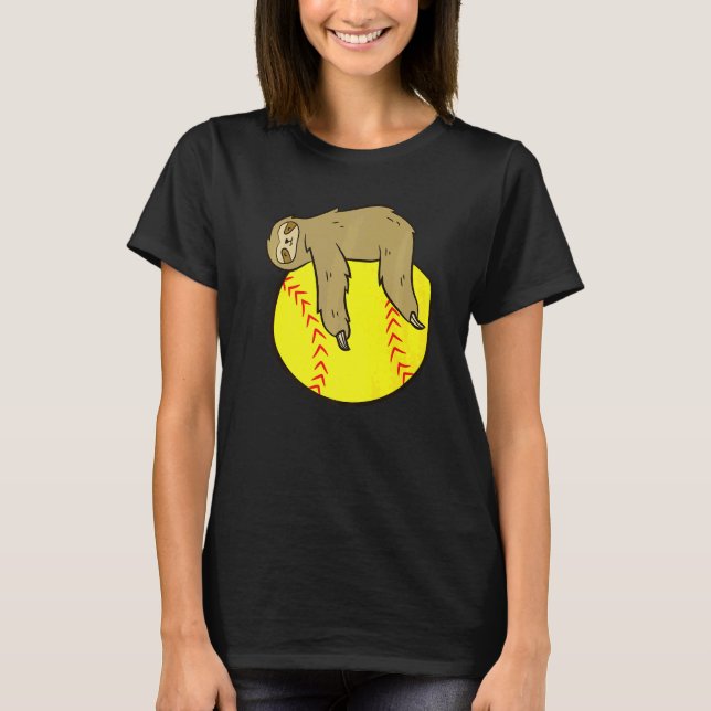 T-shirt Sloth Softball Love Softball Slots (Devant)