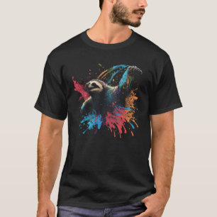 T-shirt Sloth Splash Vintage Sloth Sleep Animal