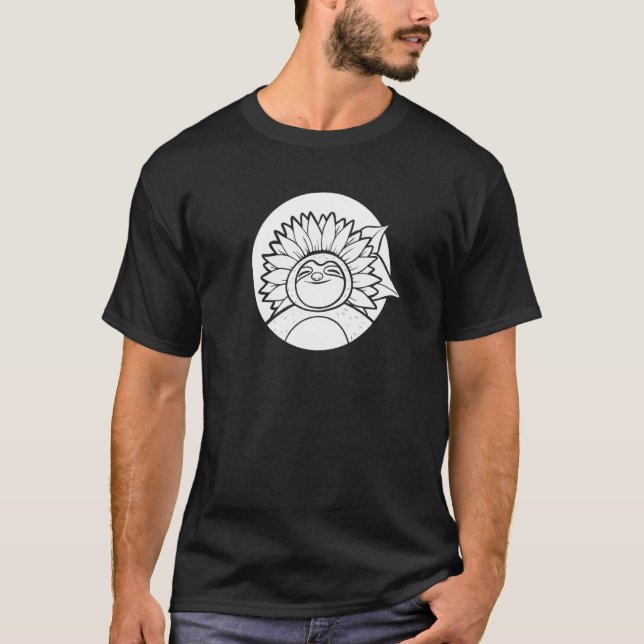 T-shirt Sloth Sunflower Wildlife Animal  Sloth (Devant)
