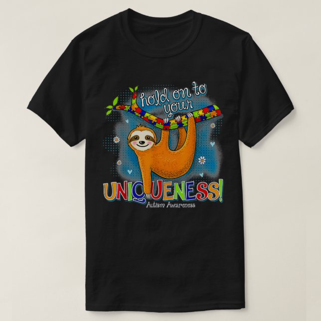 T-shirt Sloth tenant Puzzle Pièce coeur mignon paresse Aut (Design devant)