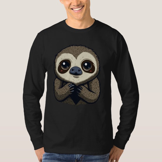 T-shirt Sloth valentine's day heart (Devant)