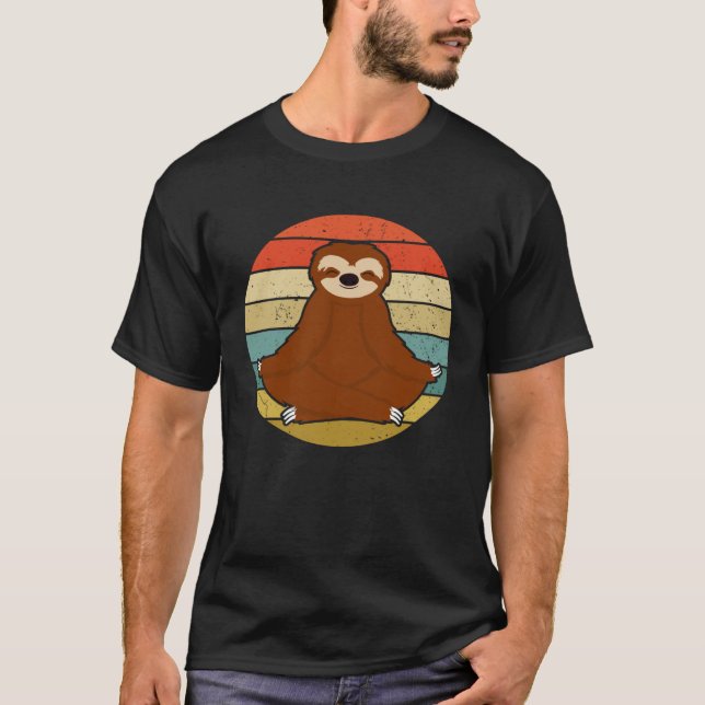 T-shirt Sloth Yoga ne faisant rien de Lazy Retro (Devant)