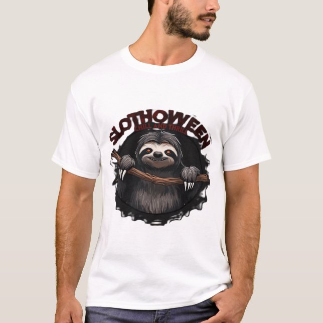 T-shirt Slothoween Chill And Thrill - Sloth Classique Effr (Devant)