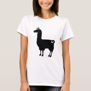 T-shirt Slouchy de dames noires de lama