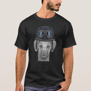 T-shirt Sloughi Portant un casque de moto Vintage