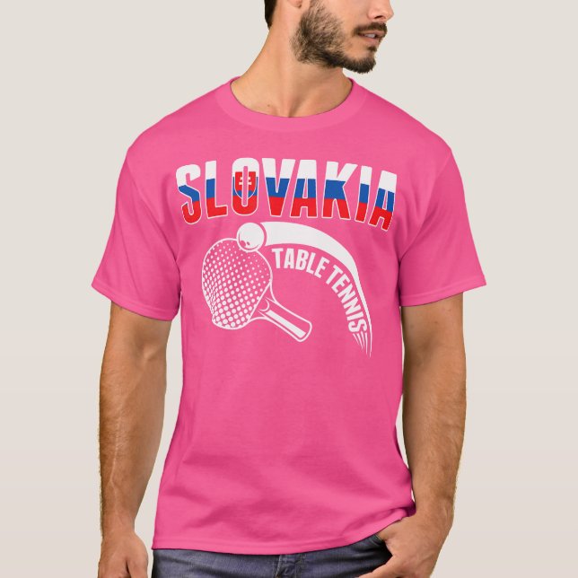 T-shirt Slovaque Amateurs de tennis de table - Soutien Pin (Devant)