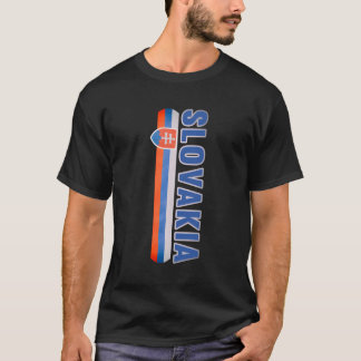 T-shirt Slovaque Style sportif Texte bleu Drapeau slovaque