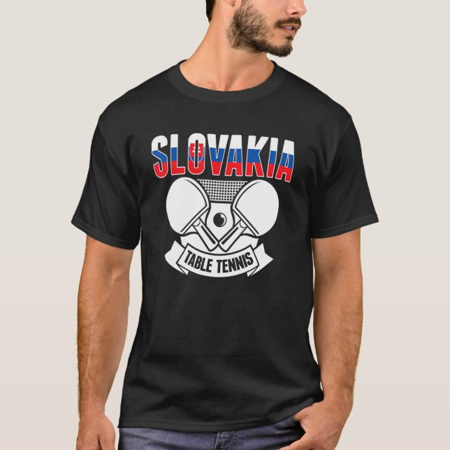 T-shirt Slovaquie Ping Pong Slovaque Table Tennis Team Sup (Devant)