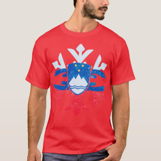 T-shirt Slovenia Flag Winter Snowflake Design