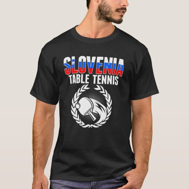 T-shirt Slovenia Table Tennis   Slovenian Ping Pong Suppor (Devant)