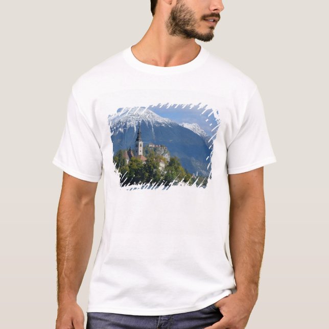 T-shirt Slovénie, Bled, lac de Bled, île de Bled, Bled (Devant)