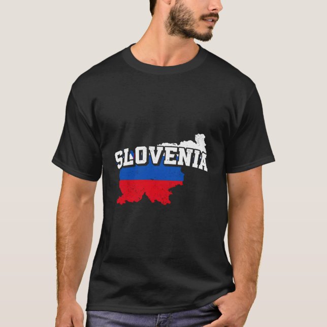 T-shirt Slovénie Carte Et Drapeau Souvenir Slovène (Devant)