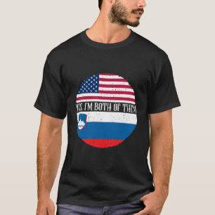 T-shirt Slovénie Chemise Drapeaux Américain Et Slovène À L