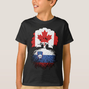 T-shirt Slovénie Drapeau canadien slovène des racines d'ar