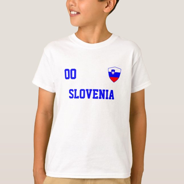 T-shirt Slovénie Nom Et Numéro Personnalisés Football (Devant)