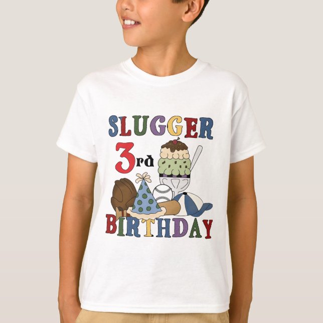 T-shirt Slugger de baseball 3e chemises d'anniversaire (Devant)