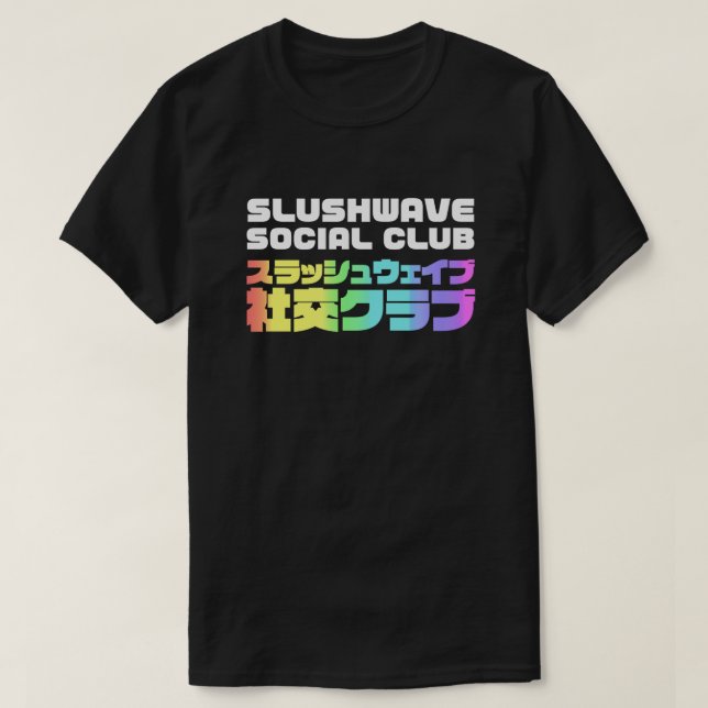 T-shirt Slushwave Social Club Carré sur Dark LogoJr (Design devant)