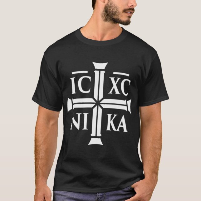 T-shirt Small IC XC NIKA Christian Eastern Orthodo family (Devant)