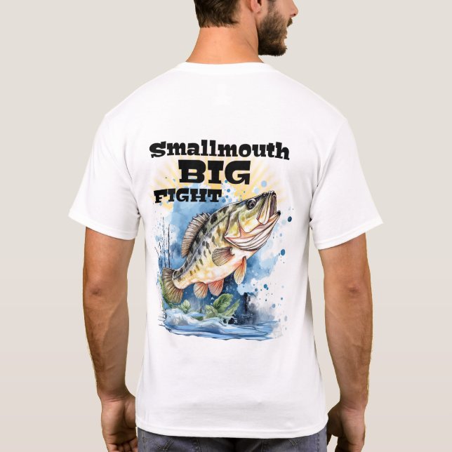T-shirt Smallmouth Bass Big Fight Personnaliser NOM Pêche (Dos)