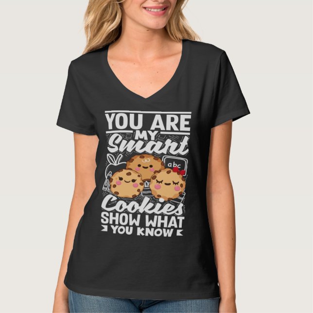 T-shirt Smart Cookies Show What You Know Testing Day Teach (Devant)